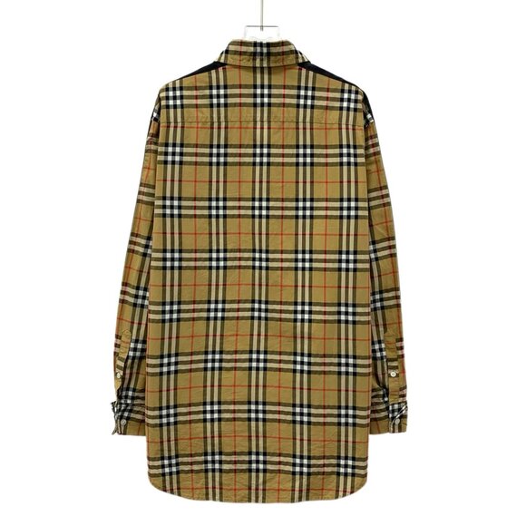 Burberry Brown Checkered Long-Sleeve Shirt Button-Up Size S UK 6 100% Cotton Cla - Picture 7 of 7
